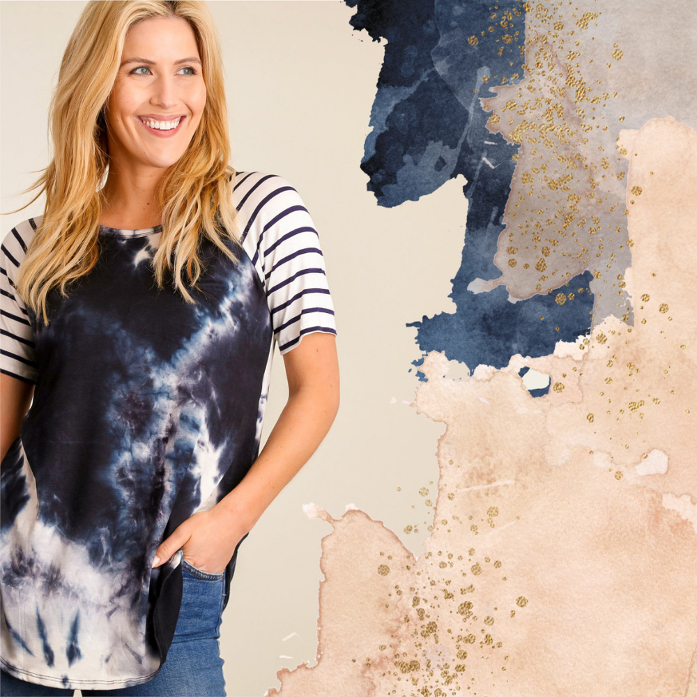 REBORN J | Tie Dye Stripe Raglan Shirt - Picture 2 of 8